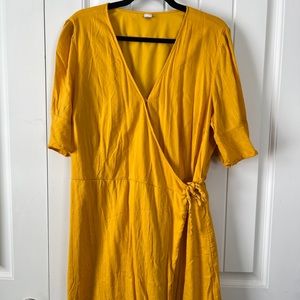 Old Navy XL Wrap Dress in Mustard